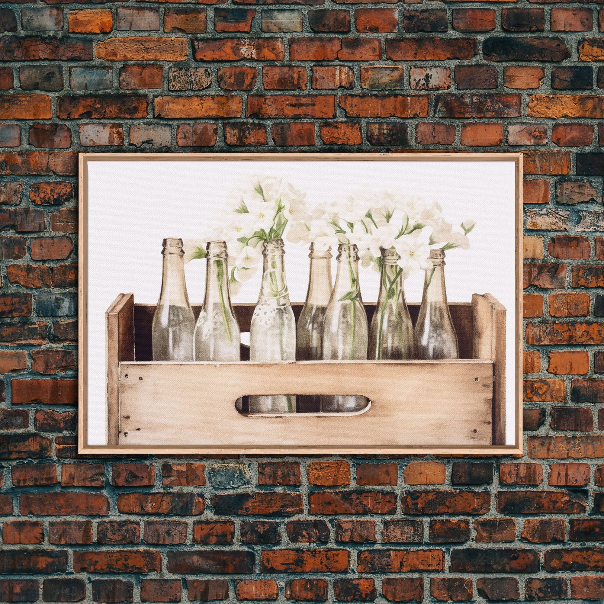 Farmhouse Kitchen Art - White Hydrangea Flowers, Vintage Cottage Style Wall Decor Prints or Canvas Artwork, Rustic / Primitive Kitchen Decor