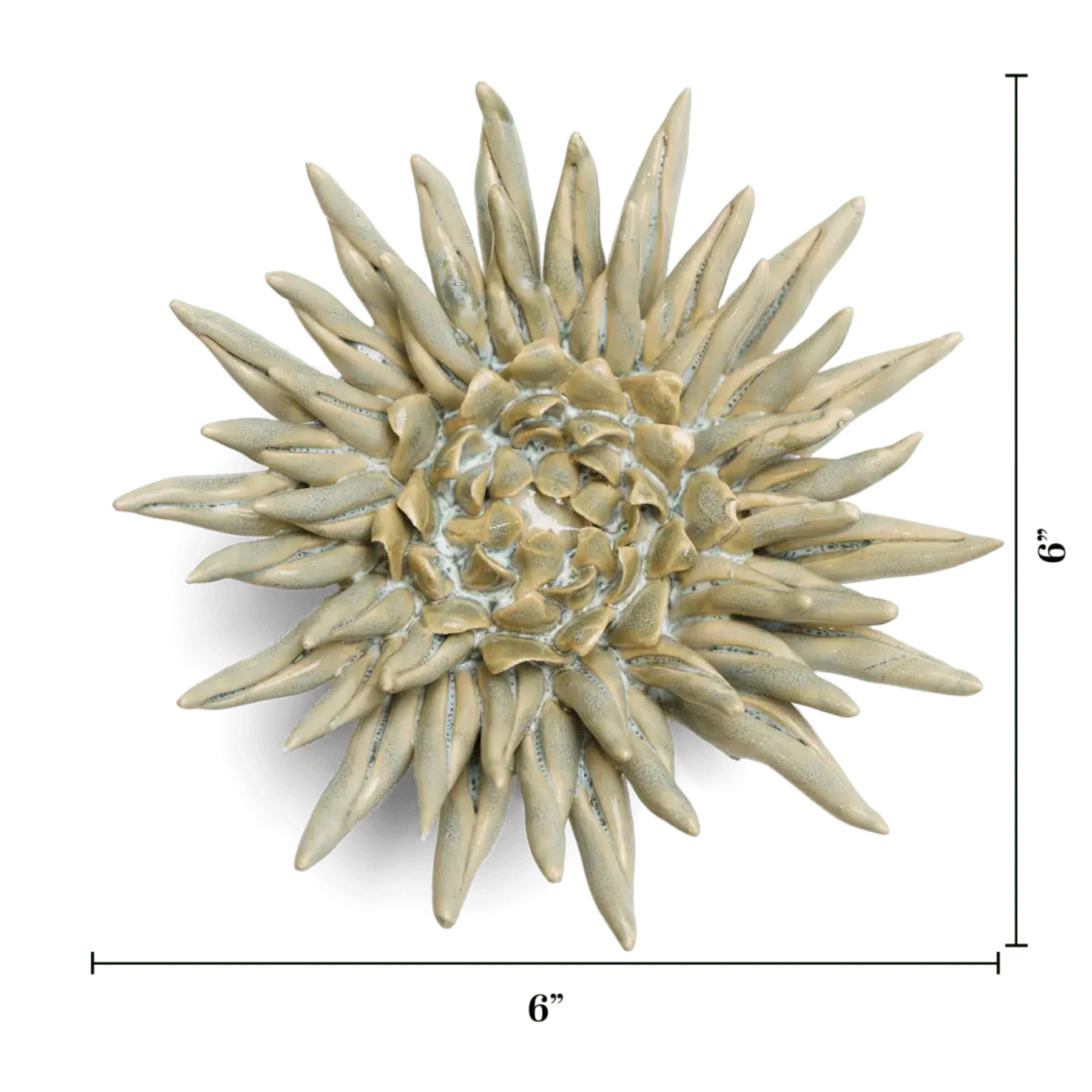Ceramic Flower Wall Art Flower: Large Flower Green 6