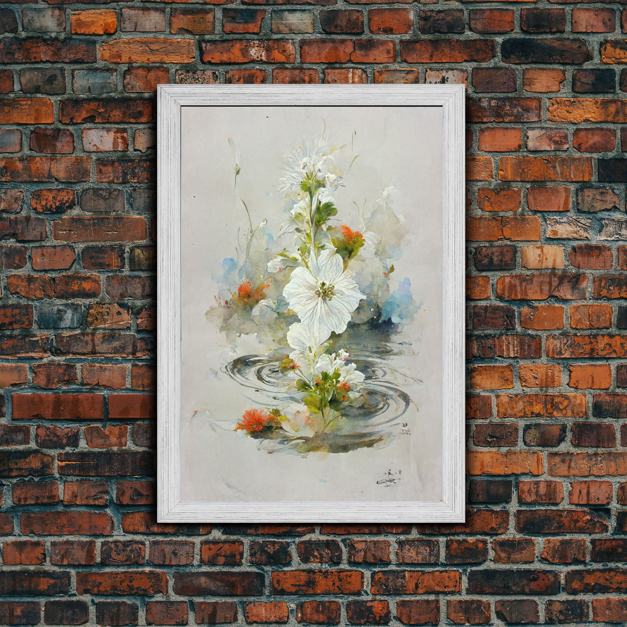 Flower Market Print, Botanical Wall Art, Floral Drawing Posters, Custom Wall Art, Canvas Print, Flower Pattern Wall Art