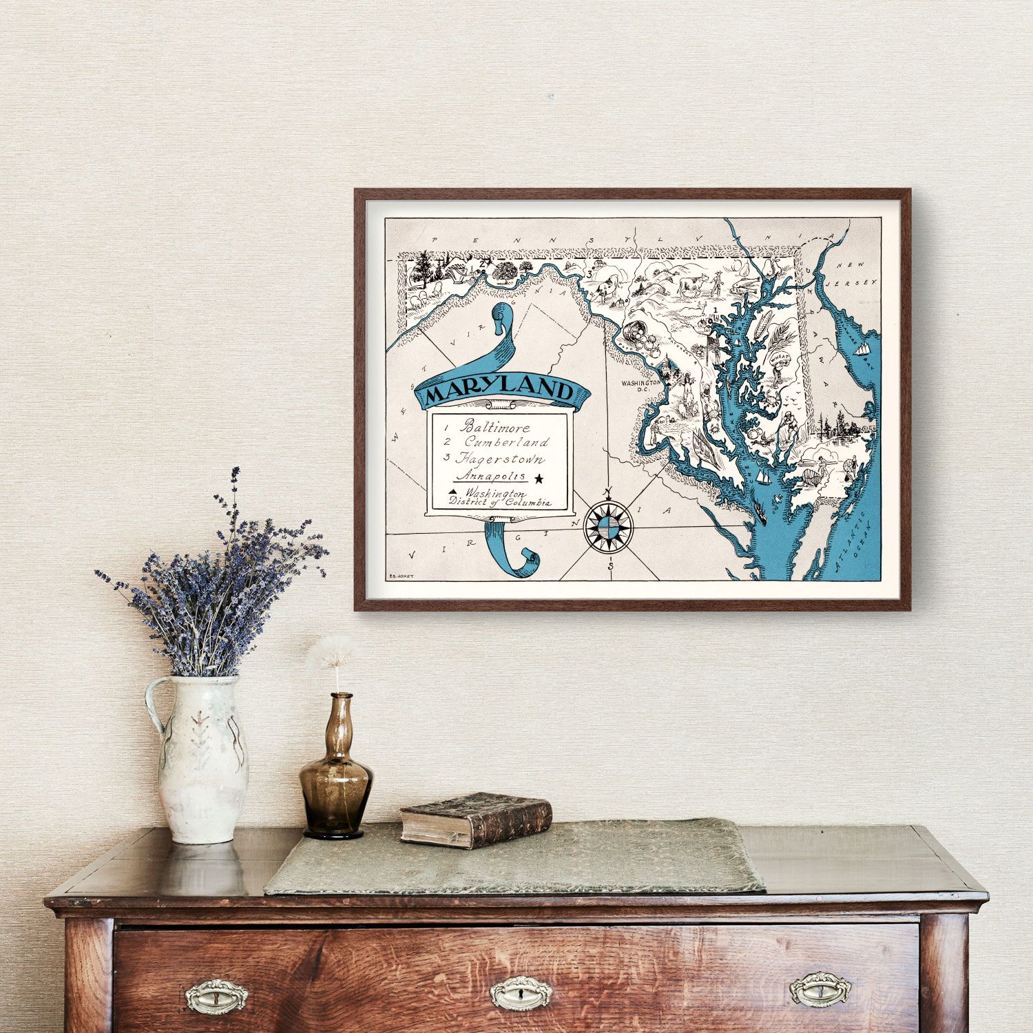 Vintage Map of Maryland 1931