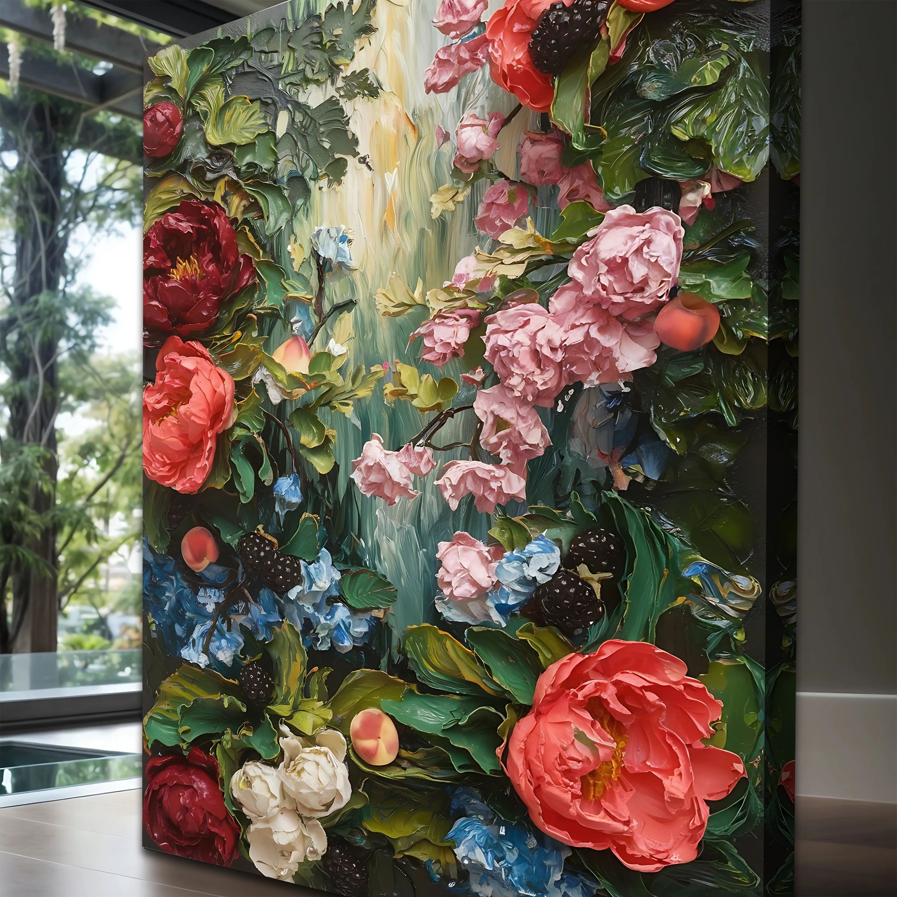Garden Floral Impasto Wall Art