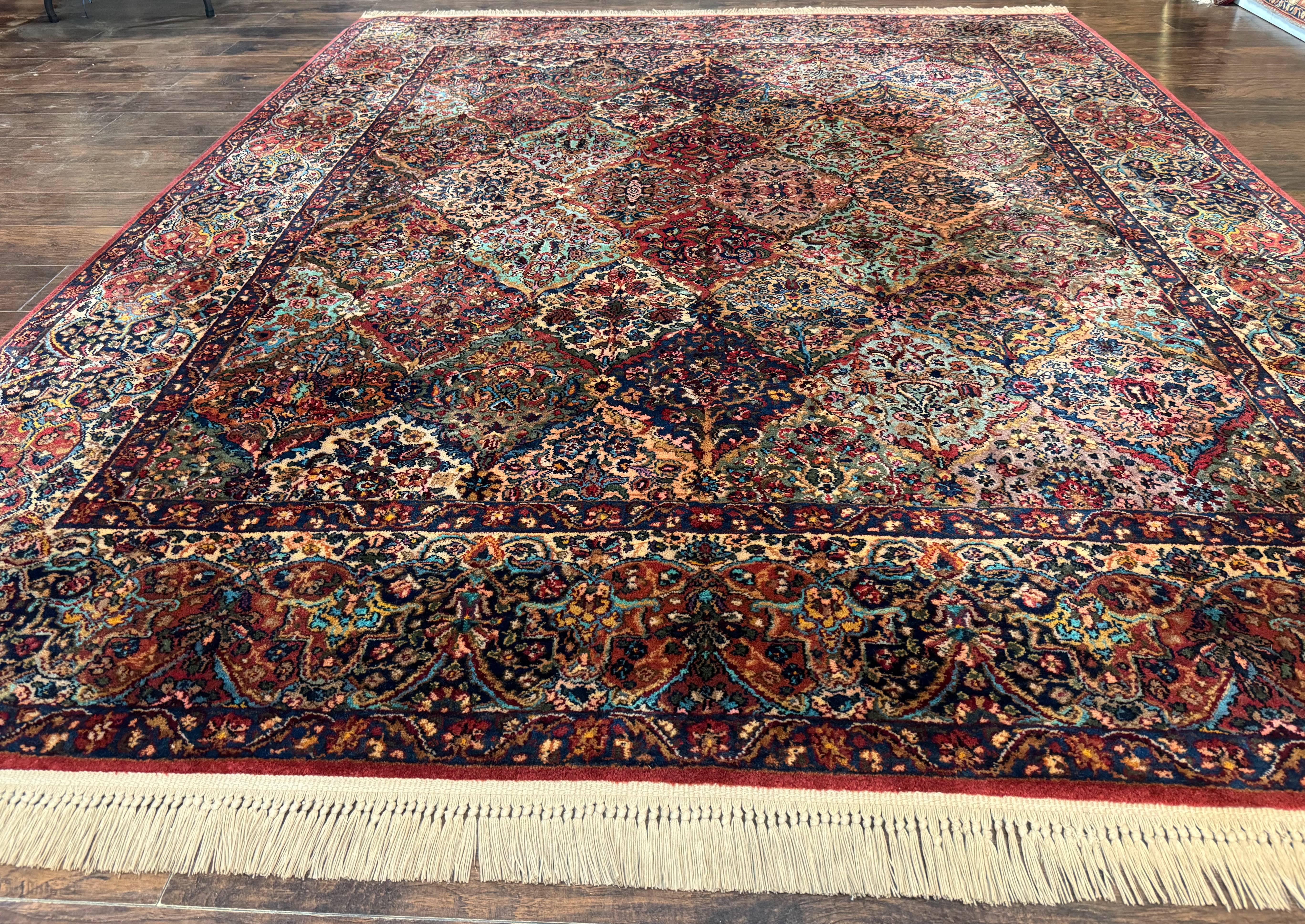 8.8 x 10.6 Karastan Rug, Multicolor Panel Kirman Rug #717, Vintage, Original 700 Series, Wool