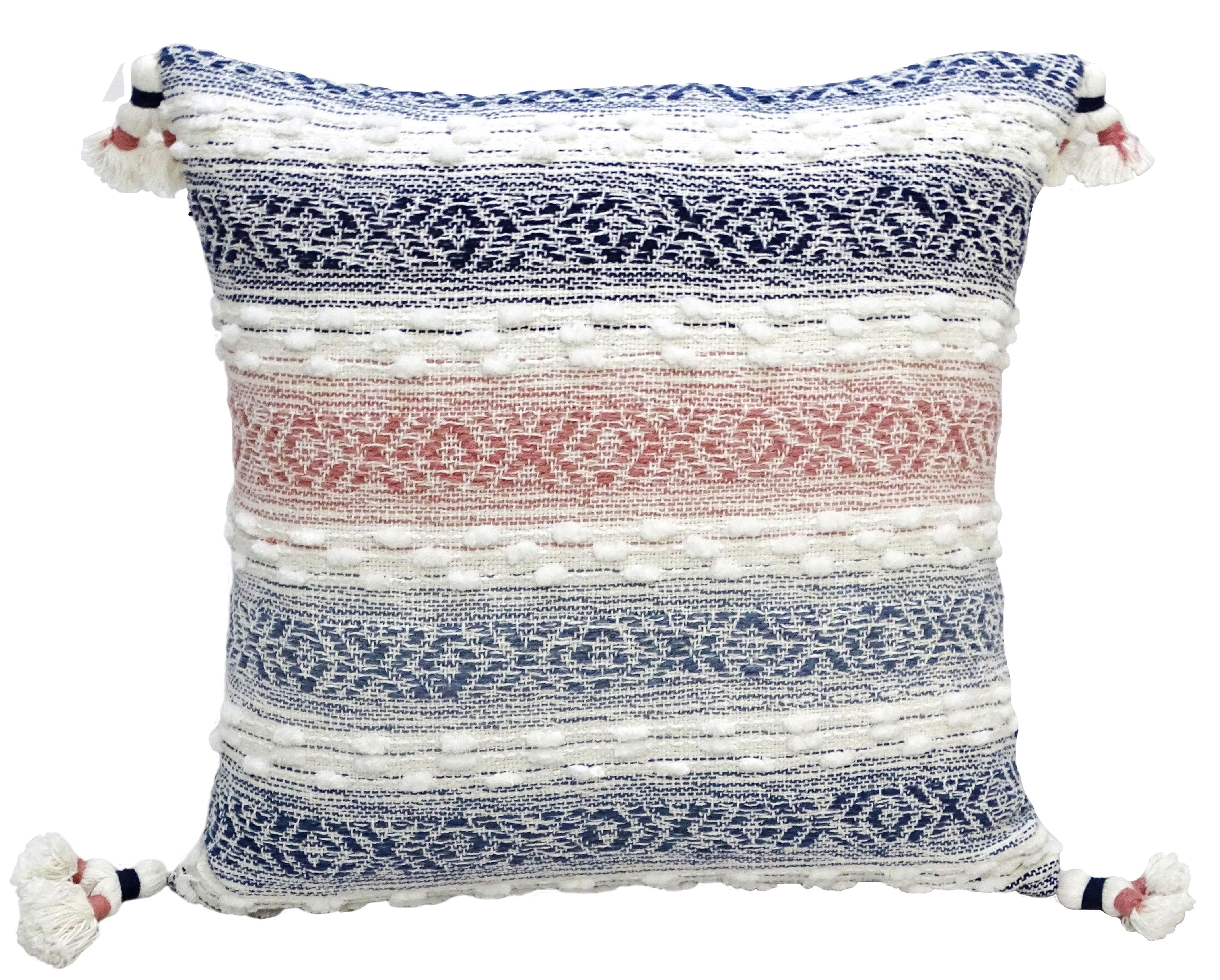 Throw Pillow for sofa with Tassels 22