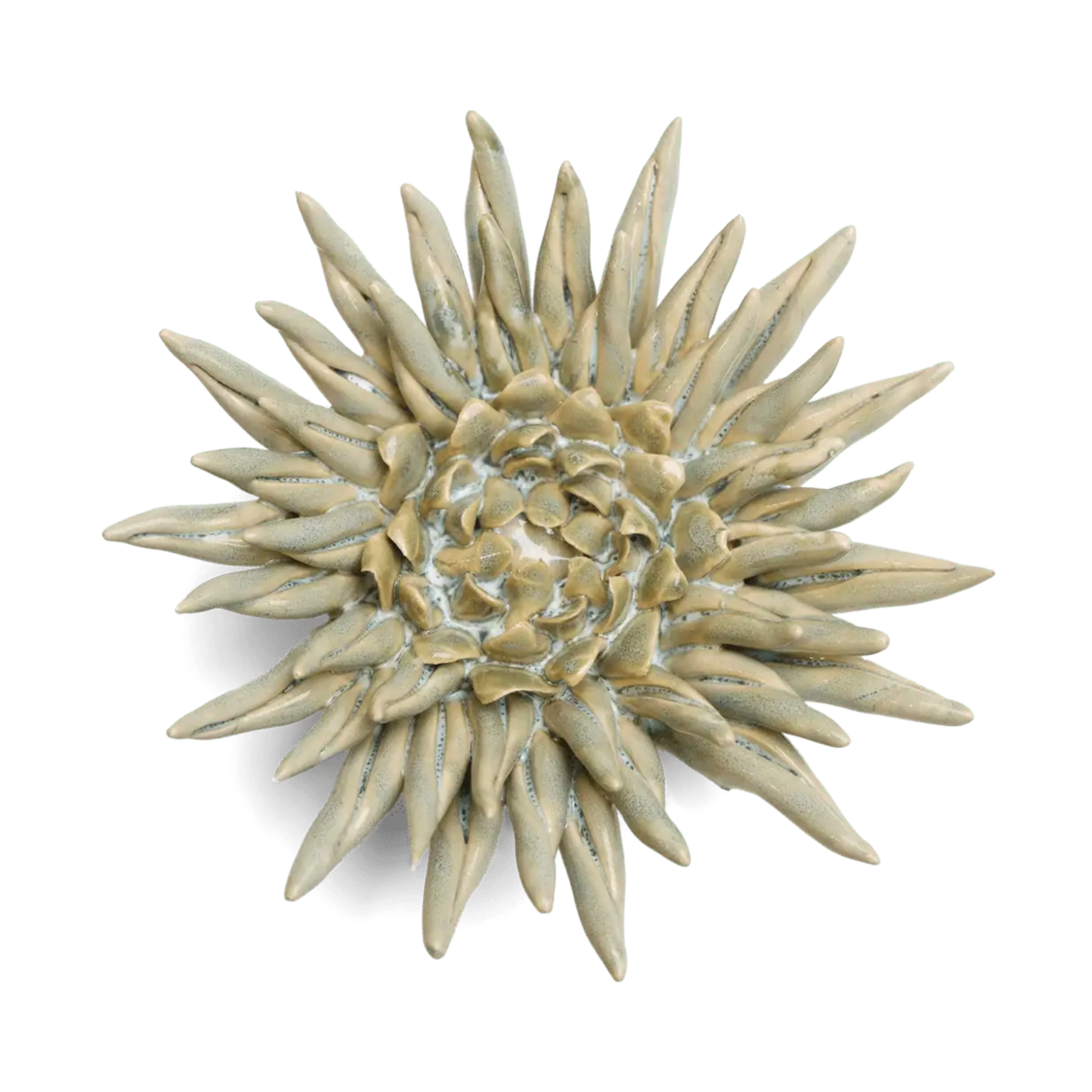 Ceramic Flower Wall Art Flower: Large Flower Green 6"