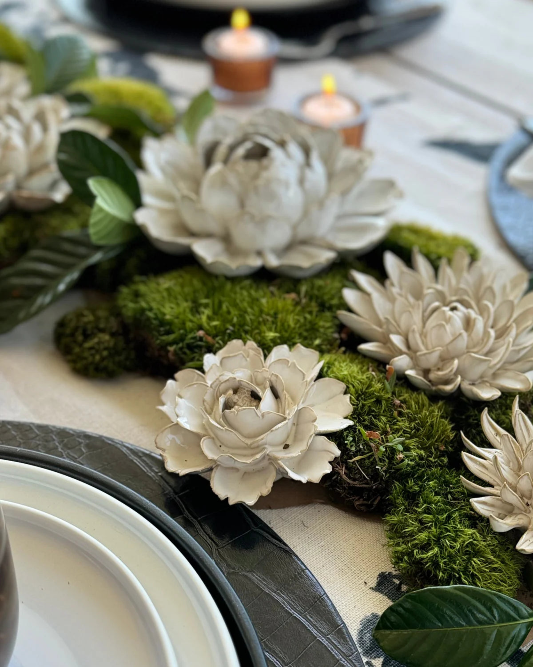 Ceramic Flower Wall Art Flower: Large Flower Green 6