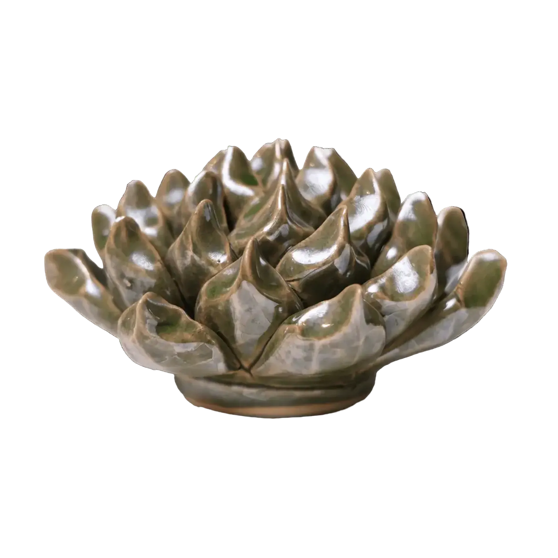 Ceramic Flower Wall Art Succulent Green 6: Large Succulent Green
