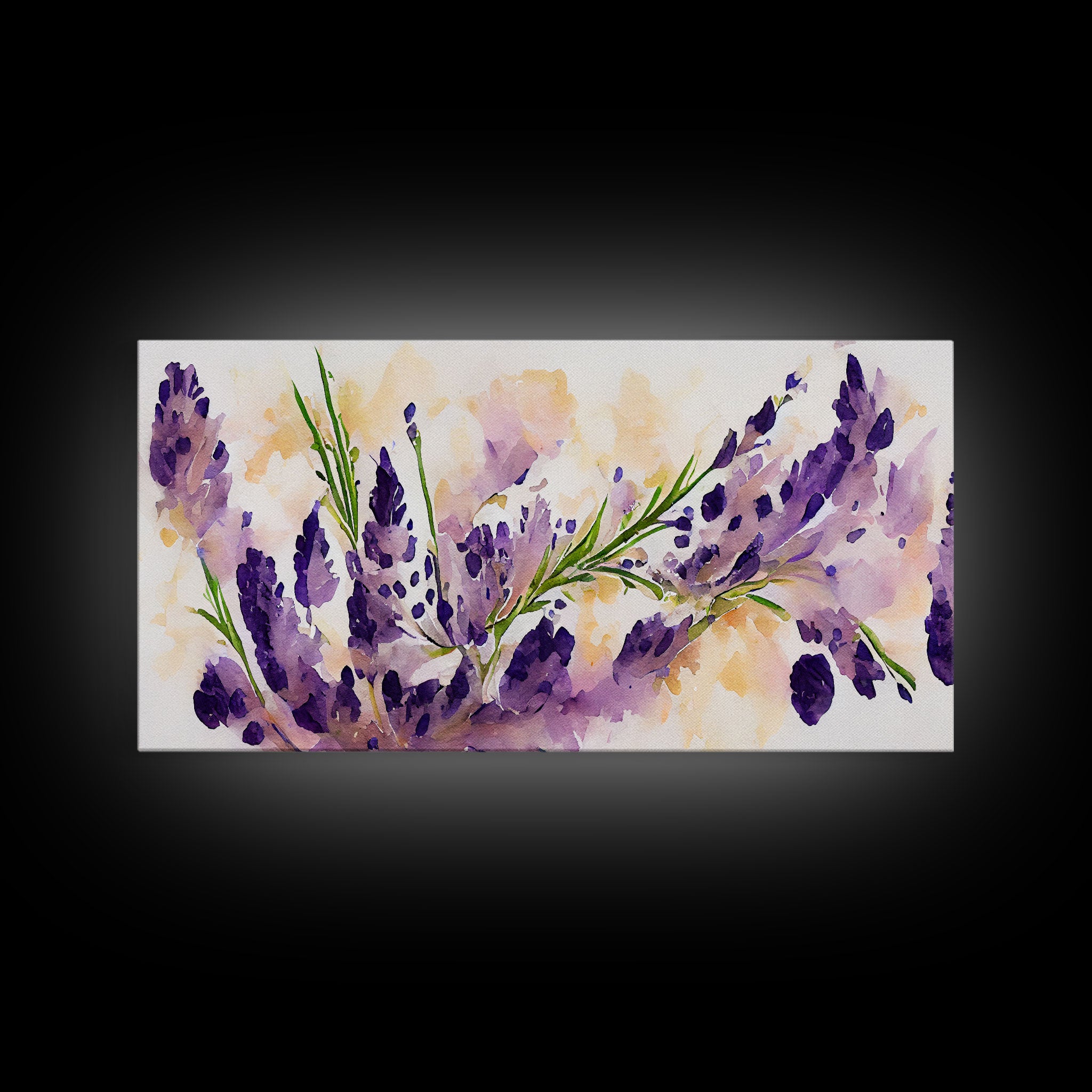 Wild Lavender wall art, canvas print, watercolor painting of lavender flowers, Botanical art, farmhouse decor