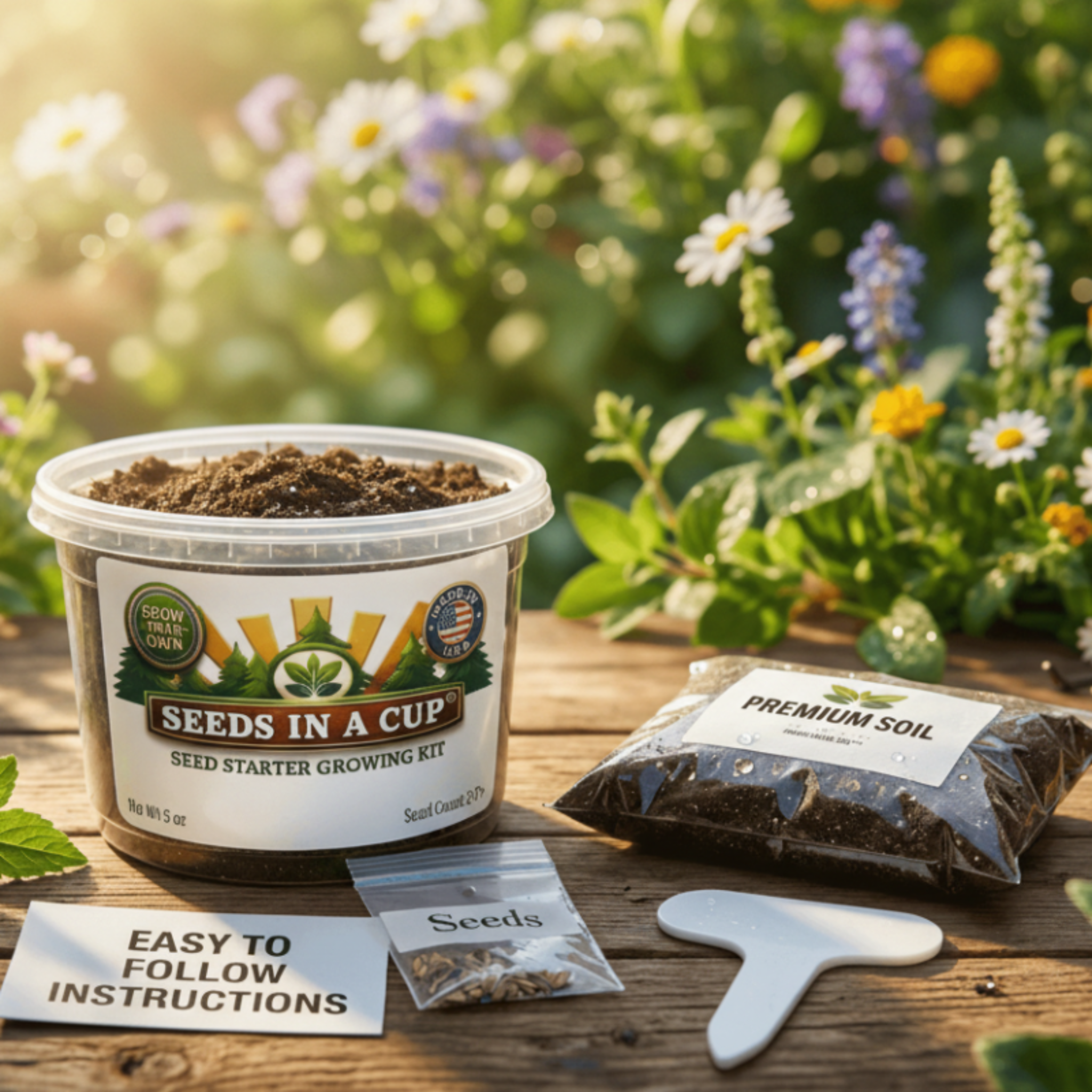 Seeds In A Cup®| Vegetable & Herb Seed Starter Kits | Ultimate All-in-One Indoor Garden Kit | Eco-Friendly Recyclable Planter | Premium Non-GMO Seed Growing Kit for Beginners