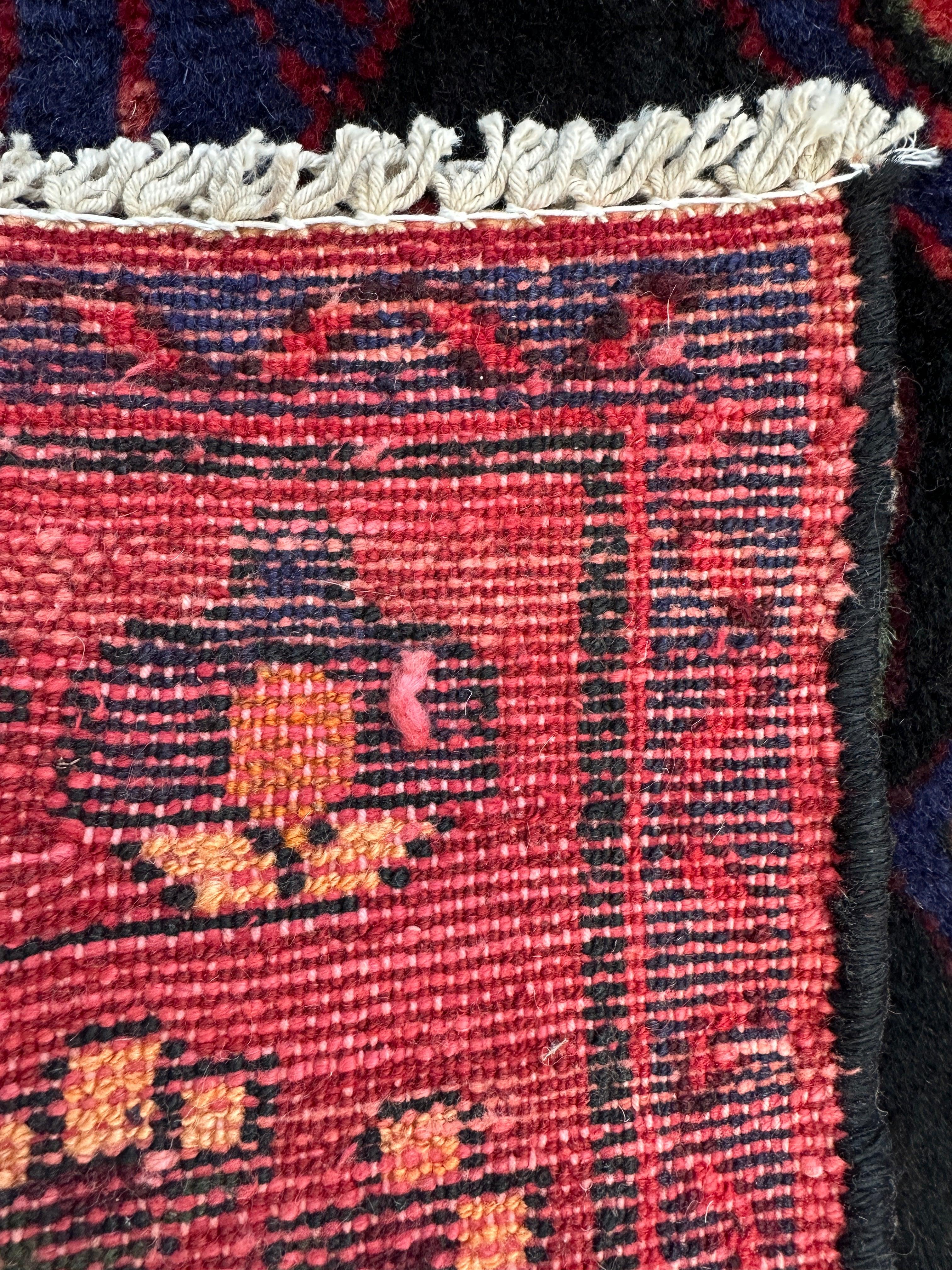 Hand-Knotted Persian Hamadan Runner - 3'6
