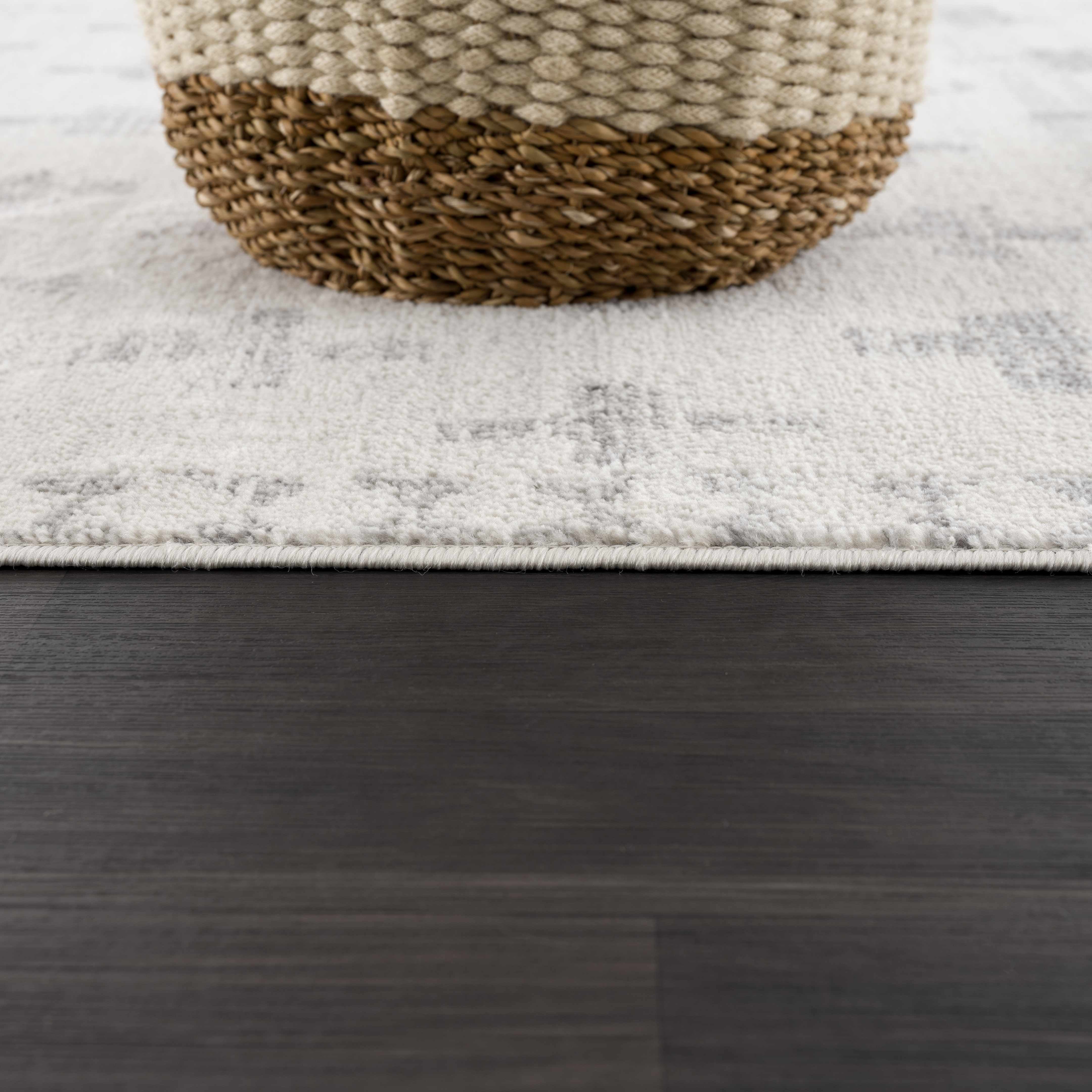 Tigris Swiss Cross Ivory & Gray 2322 Area Rug