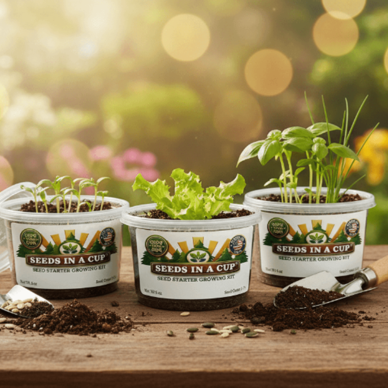 Seeds In A Cup®| Vegetable & Herb Seed Starter Kits | Ultimate All-in-One Indoor Garden Kit | Eco-Friendly Recyclable Planter | Premium Non-GMO Seed Growing Kit for Beginners