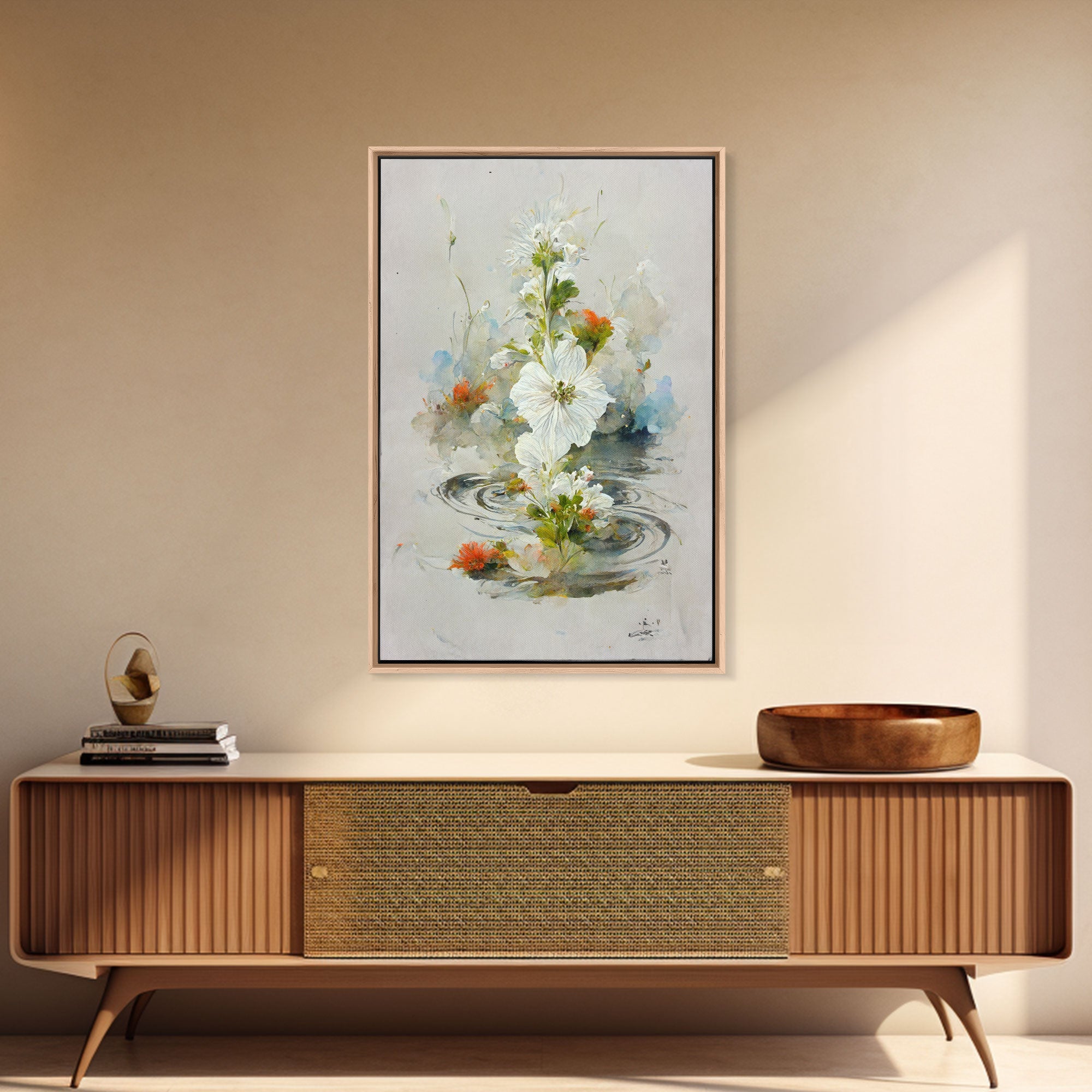 Flower Market Print, Botanical Wall Art, Floral Drawing Posters, Custom Wall Art, Canvas Print, Flower Pattern Wall Art