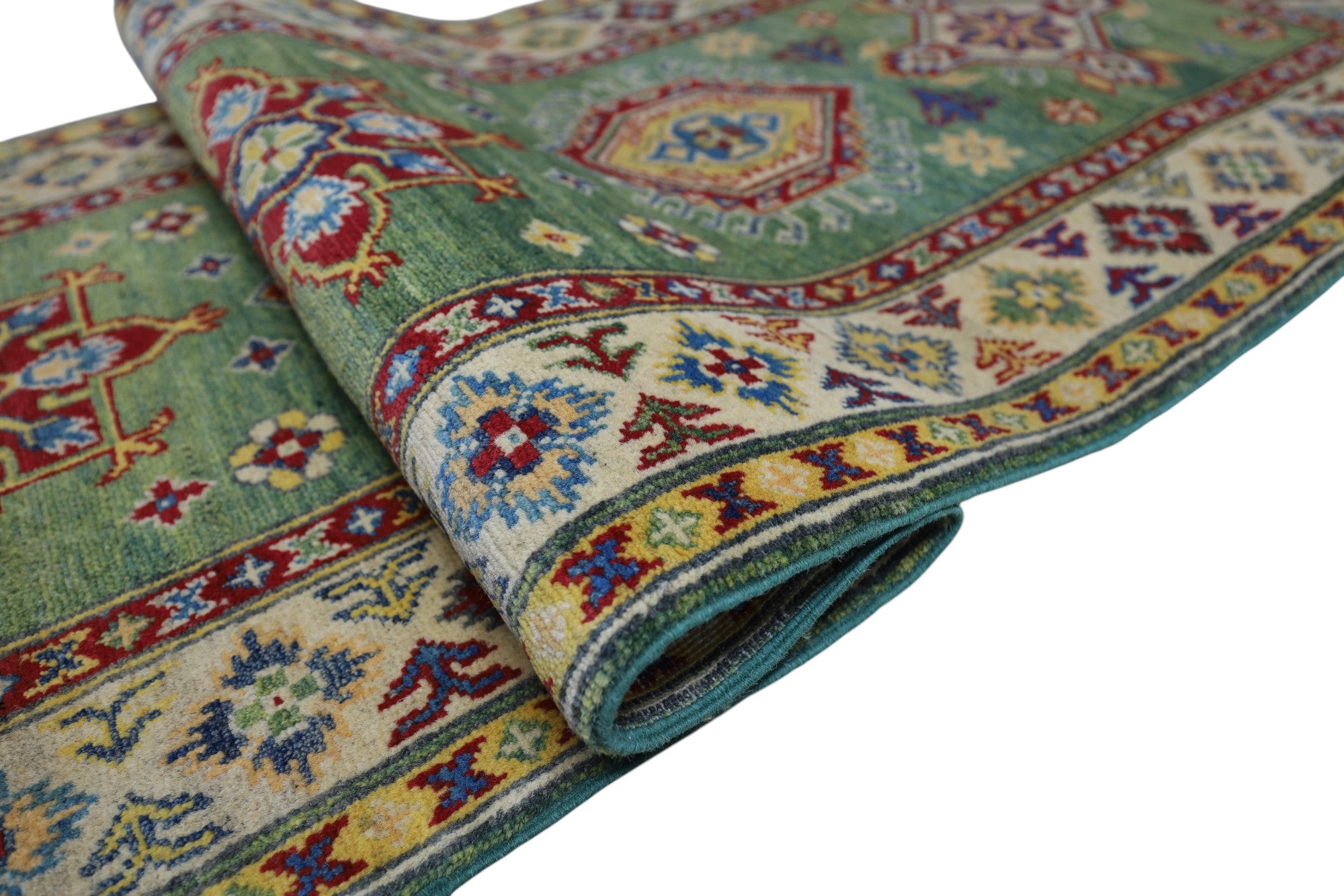 Hand-Knotted Afghani Kazak Wool Rug – 2’7″  x  9’8″