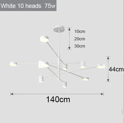 Swivel LED Chandelier - Versatile for Living, Dining, Office - Sleek Black Pendant Light - Modern Home Decor