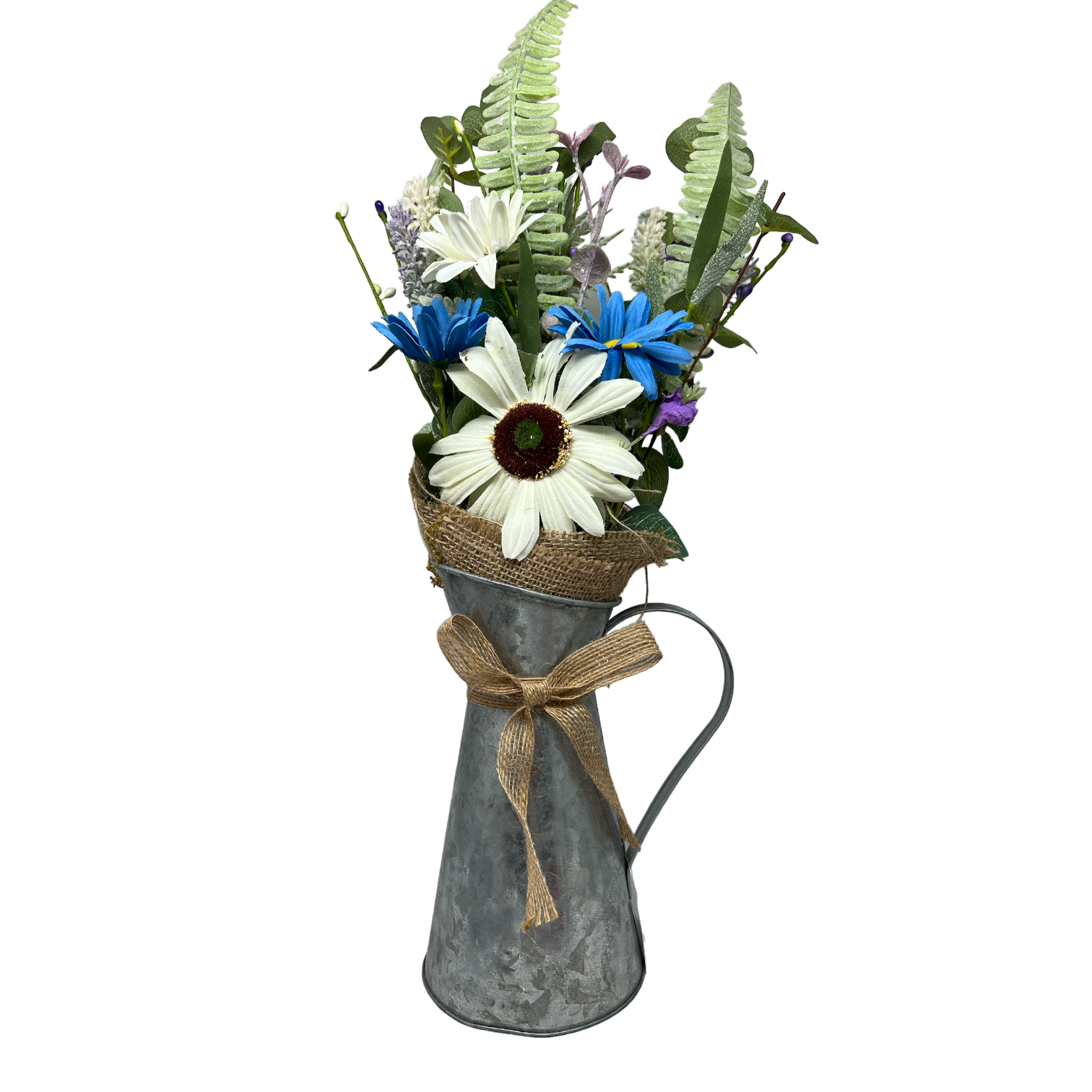 Daisy Flower in Metal Watering Can - 18