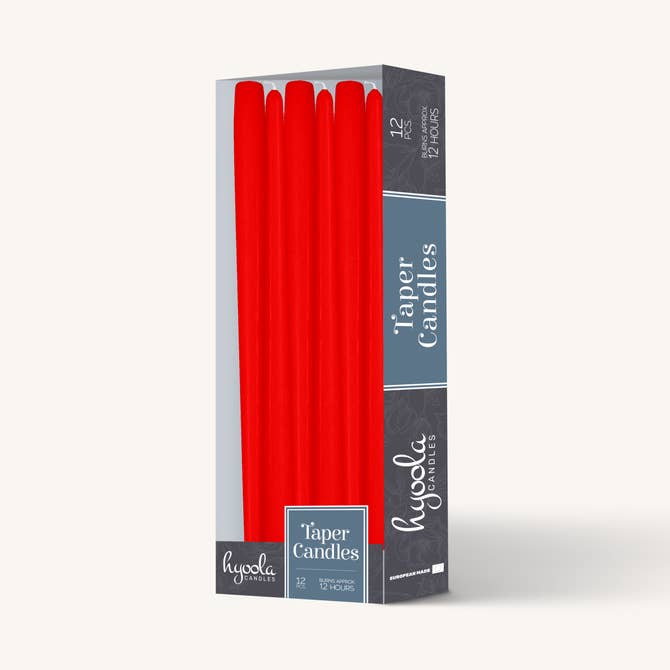Red Taper Candles - 14 Inch - 12 Pack
