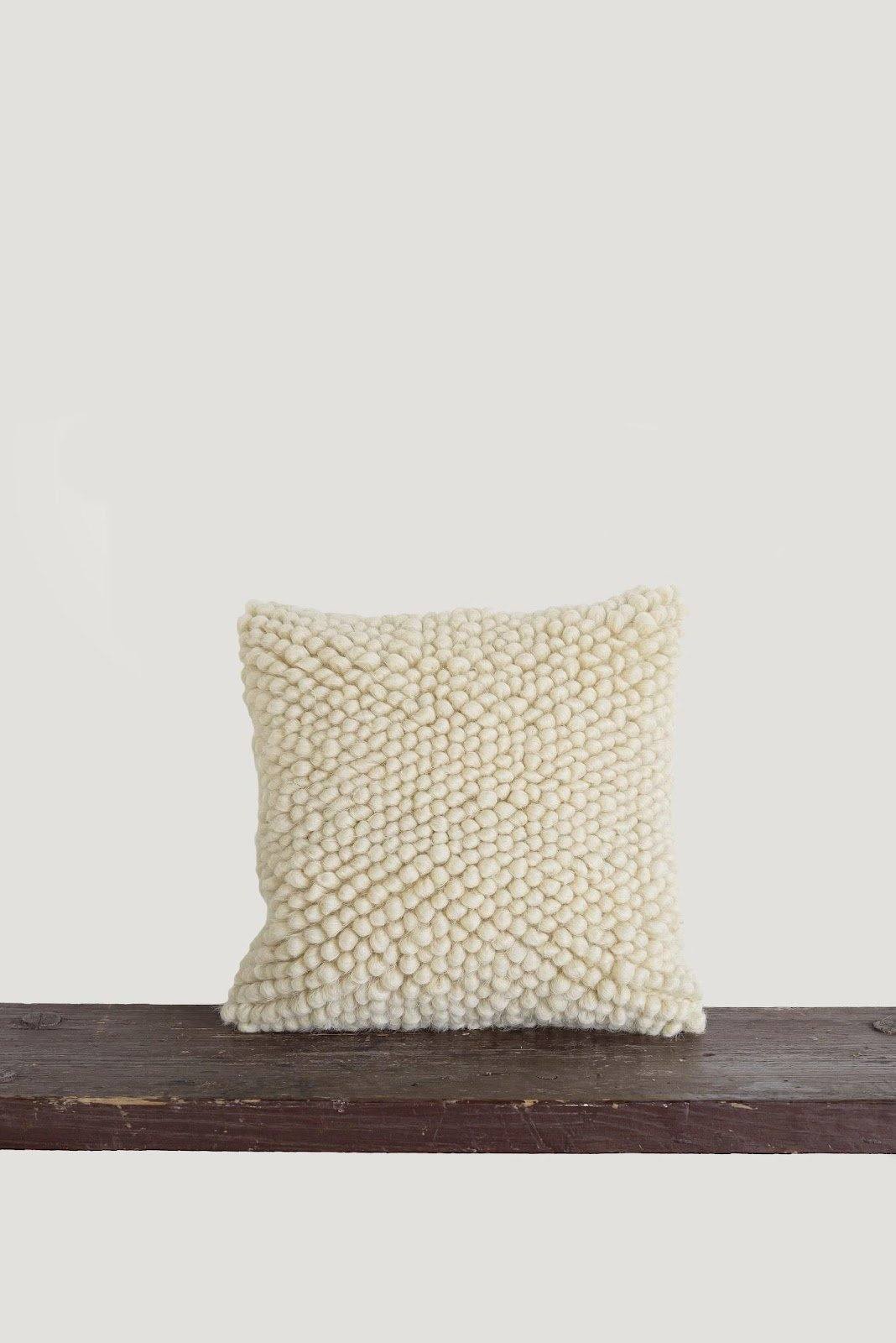 Handwoven Wool Decorative Pillow "Stones"
