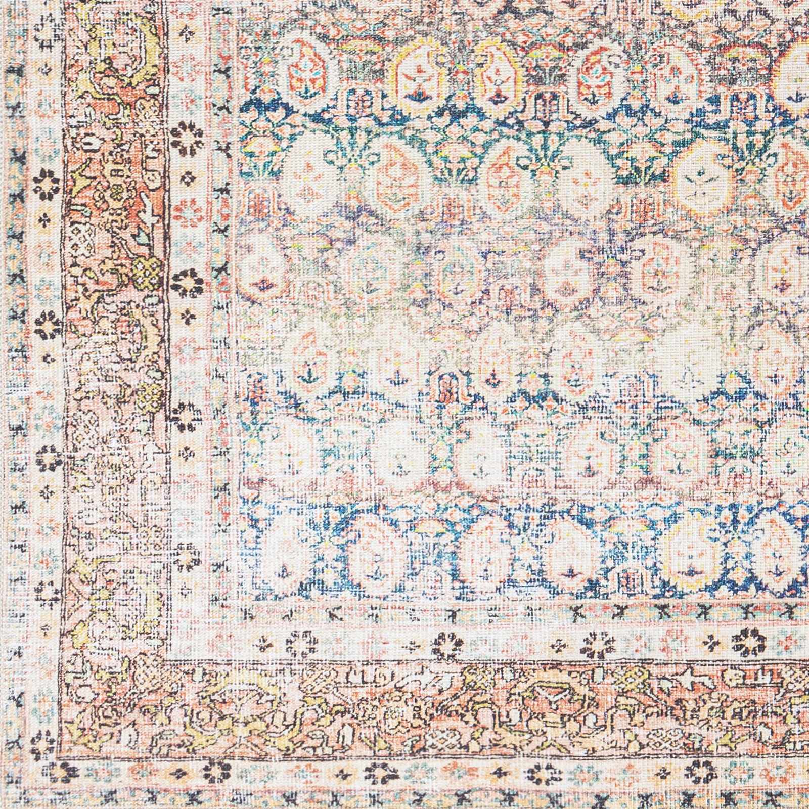 Rust Maligaya Distressed Washable Area Rug